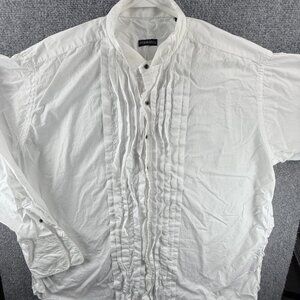 Gitman Bros Formal Cotton USA 18 35 Point Mens White Shirt American Solid Adult